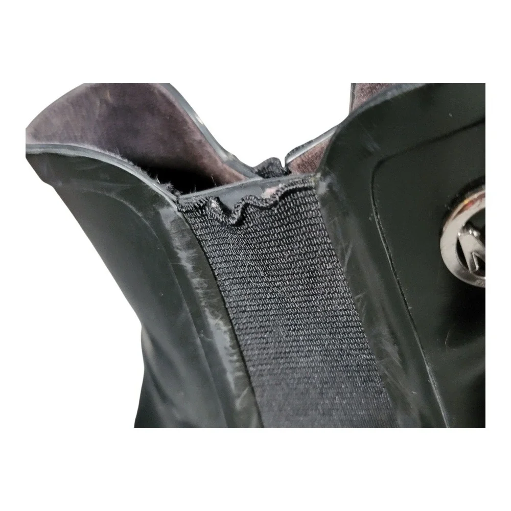 Michael Kors Chelsea Black Rubber Pull-On Chic Ankle Booties Fall Winter‎ Style